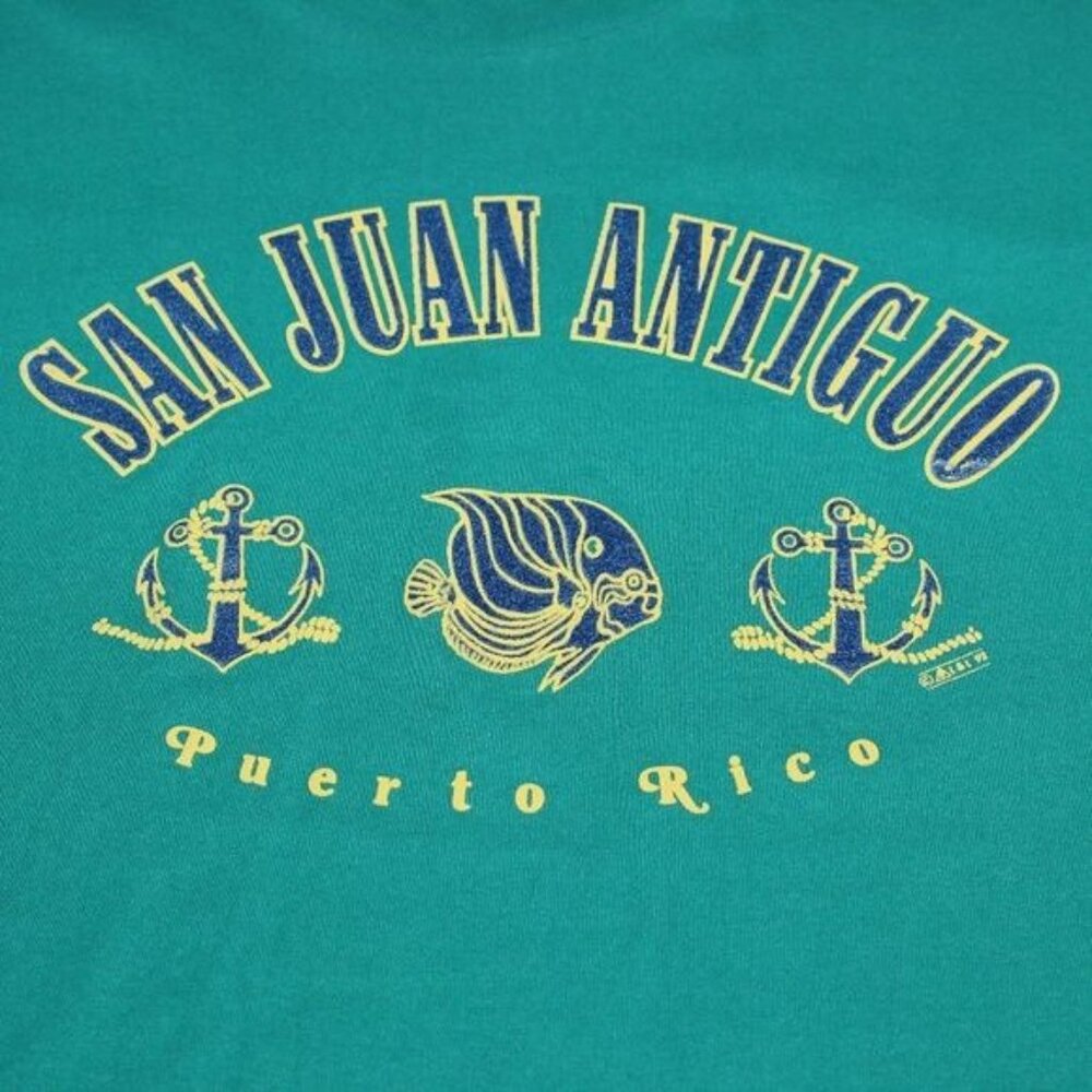 VTG San Juan Antiguo XL Puerto Rico 90's Hanes 50/50 T-Shirt Tee Graphic USA - Picture 4 of 9